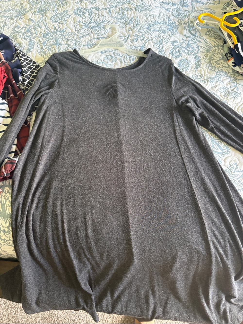 Old Navy Charcoal Gray Long-Sleeve Swing Dress